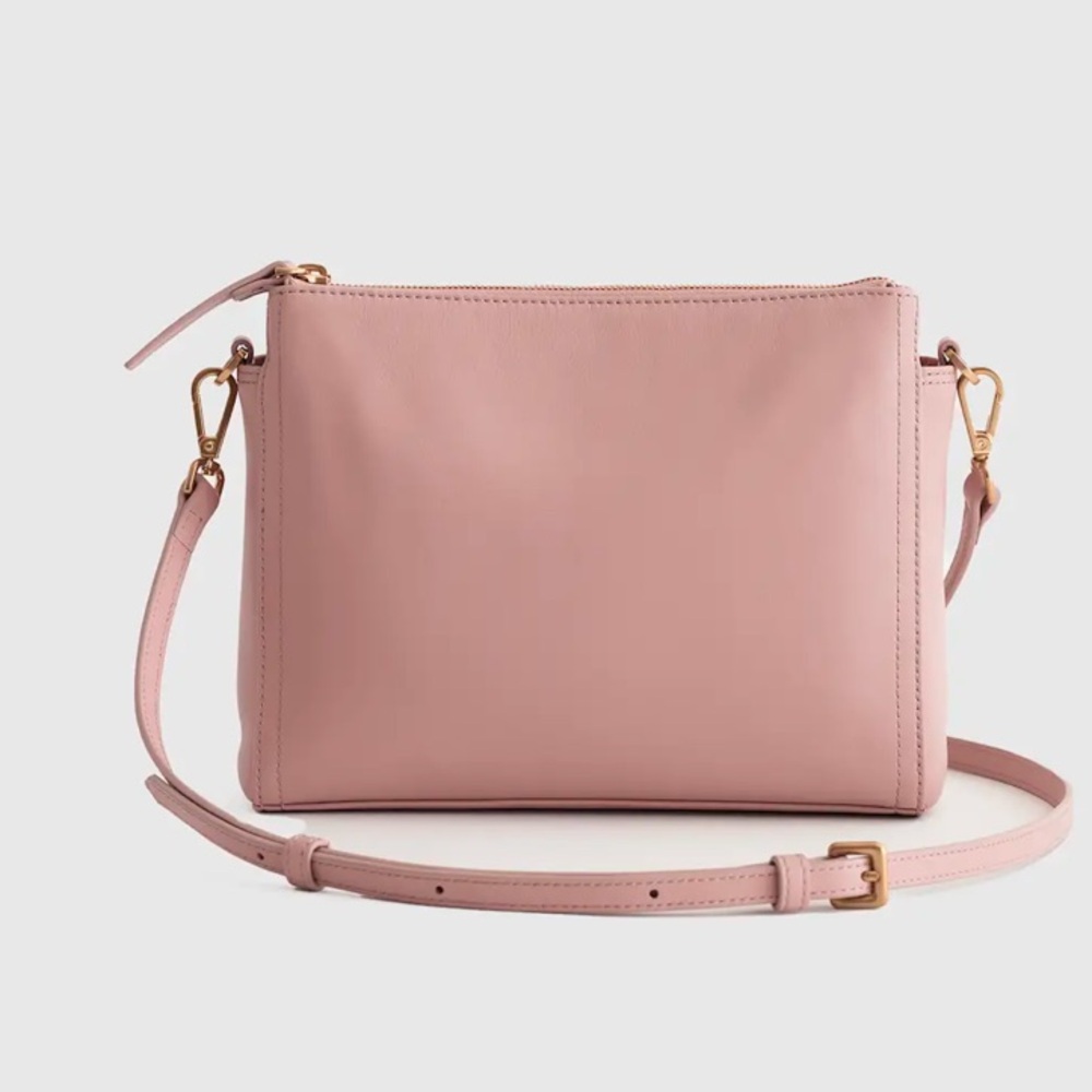 Italian Leather Triple Compartment Crossbody